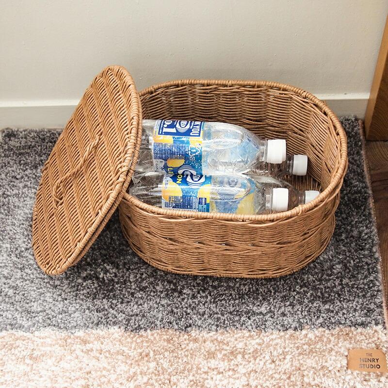 Towc(トーク) ジョルジア フェイクPE蓋付きバスケットオーバルL 74488 |  | 06