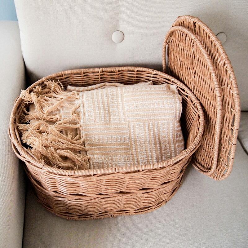 Towc(トーク) ジョルジア フェイクPE蓋付きバスケットオーバルL 74488 |  | 07