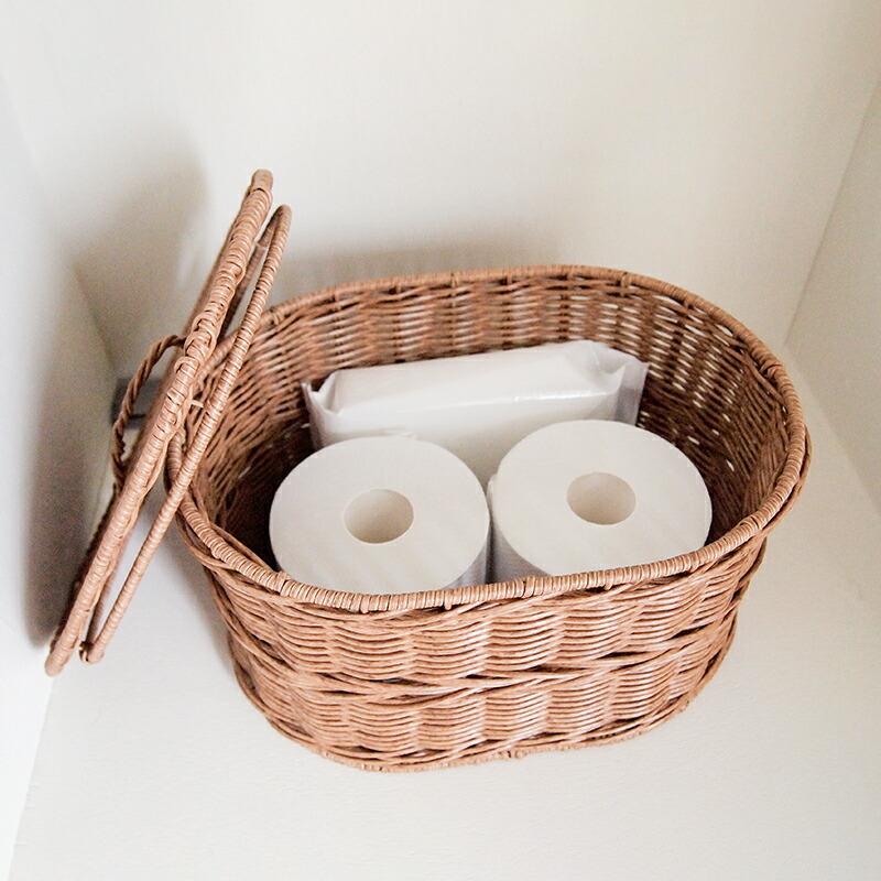 Towc(トーク) ジョルジア フェイクPE蓋付きバスケットオーバルL 74488 |  | 08