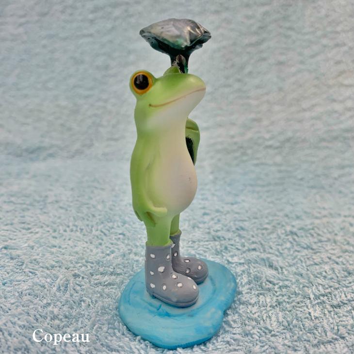 Copeau(コポー） コポー　葉っぱを傘にするカエル 79730 かえる カエル copeau 雑貨 置き物 置物 小物 ガーデン ミニチュア ダイカイ |  | 02