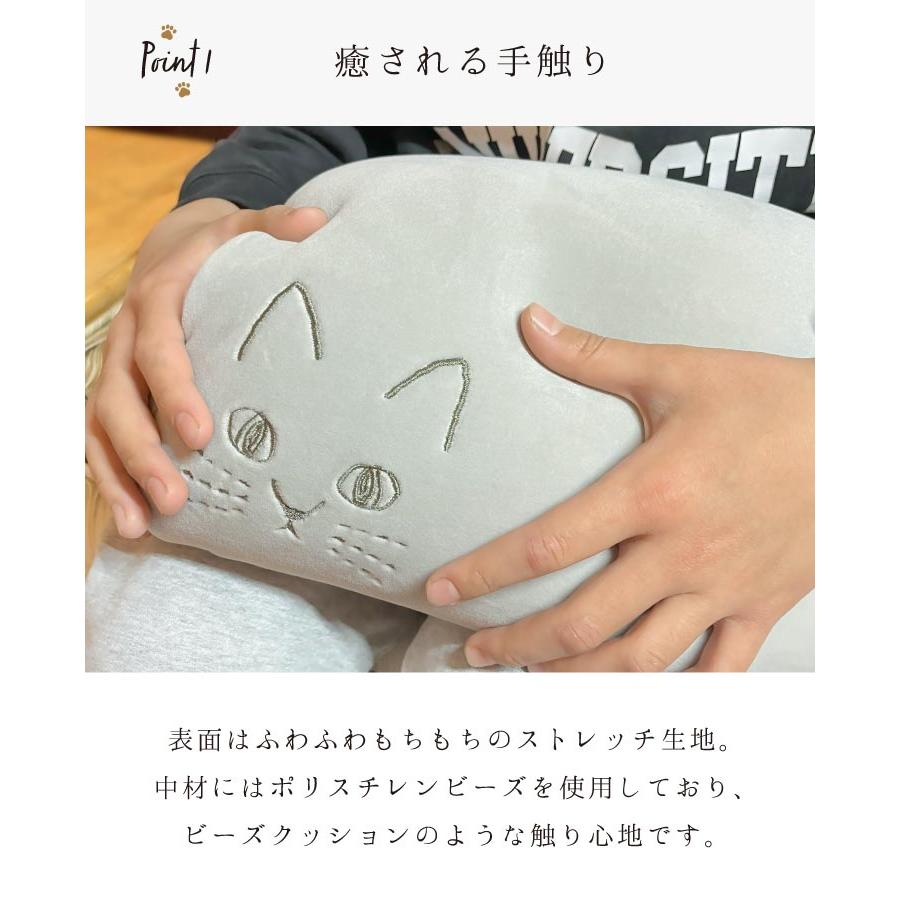 にゃふにゃふ にゃふにゃふ ネコ タブレットスタンド兼クッション アイボリー |  | 05