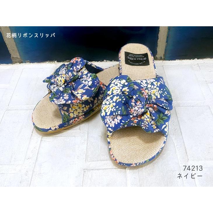 Summer slippers(サマ―スリッパ) サマースリッパ　花柄サイド　無地リボンスリッパ |  | 17