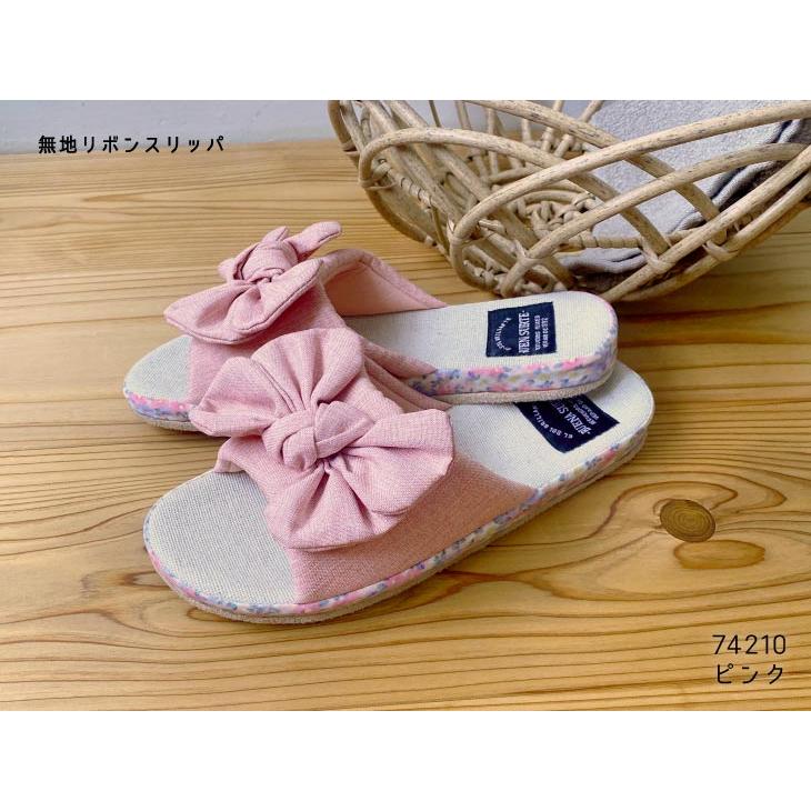 Summer slippers(サマ―スリッパ) サマースリッパ　花柄サイド　無地リボンスリッパ |  | 14