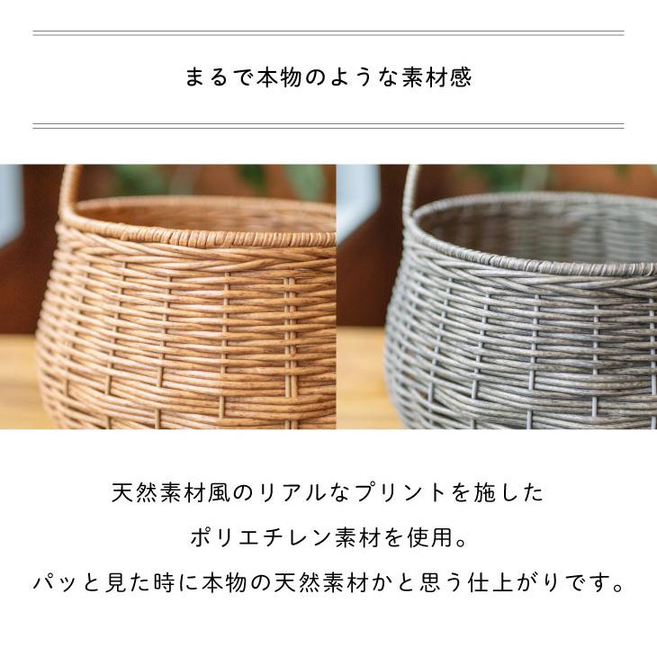 Towc(トーク) ジョルジア　PE柳ガーデンバスケット　ワンハンドルラウンドポット |  | 05