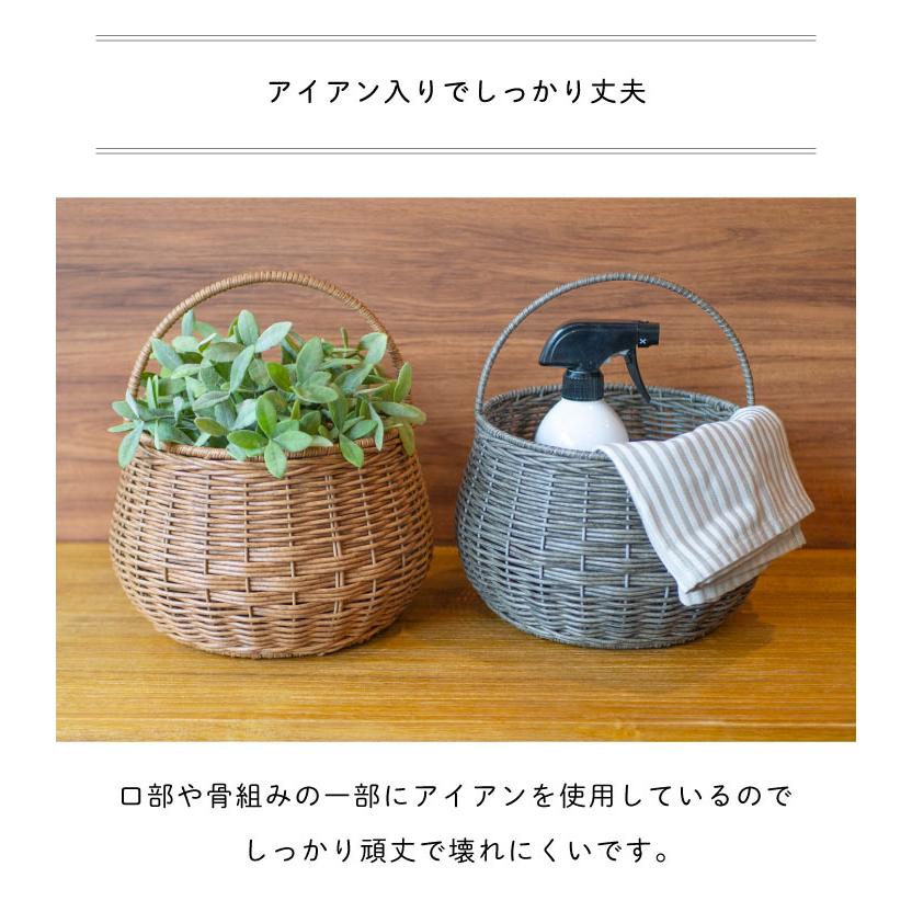 Towc(トーク) ジョルジア　PE柳ガーデンバスケット　ワンハンドルラウンドポット |  | 08