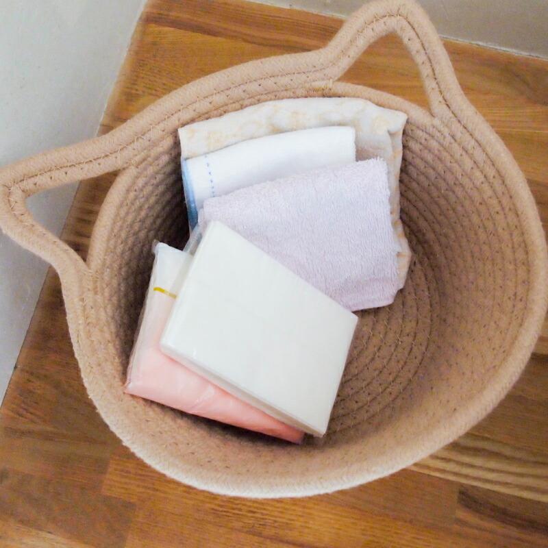 にゃふにゃふ にゃふにゃふ ロープバスケットアイボリー |  | 08