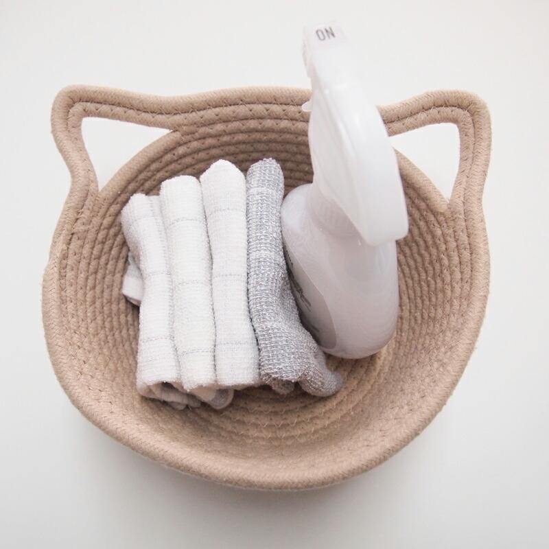 にゃふにゃふ にゃふにゃふ ロープバスケットアイボリー |  | 10