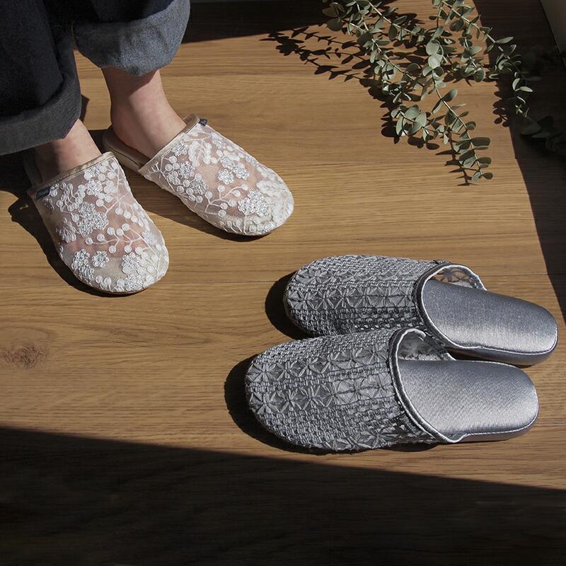 Piede(ピエーデ) ピエーデメッシュレーススリッパMサイズ フラワーベージュ |  | 04