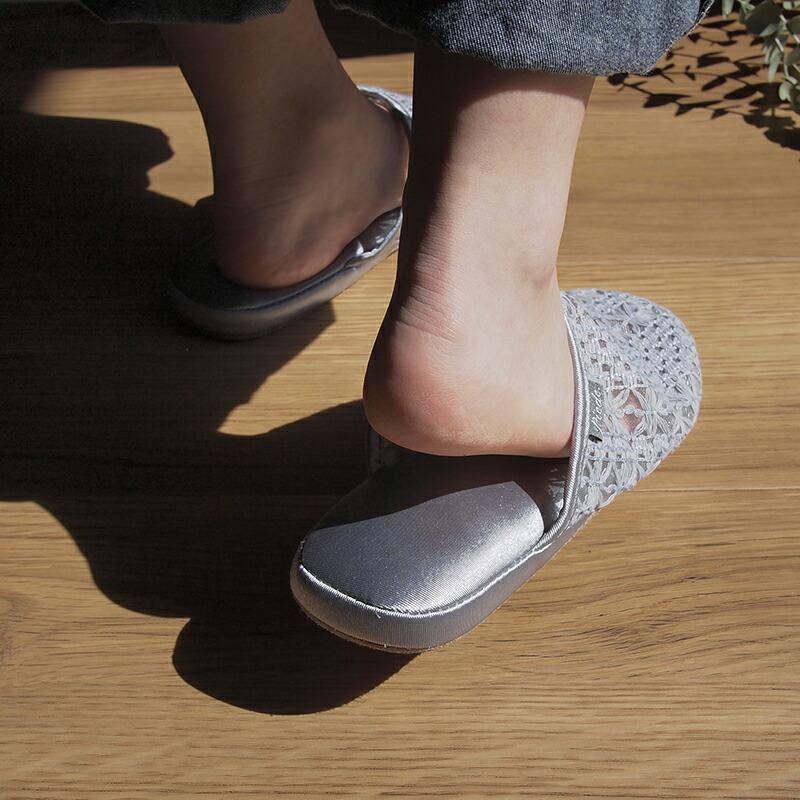 Piede(ピエーデ) ピエーデメッシュレーススリッパMサイズ フラワーベージュ |  | 06