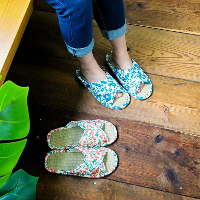 Summer slippers(サマ―スリッパ) サマースリッパ　花柄タタミスリッパ |  | 03