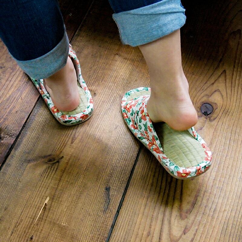 Summer slippers(サマ―スリッパ) サマースリッパ　花柄タタミスリッパ |  | 06