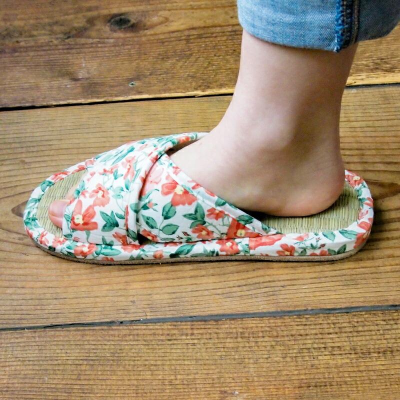 Summer slippers(サマ―スリッパ) サマースリッパ　花柄タタミスリッパ |  | 08