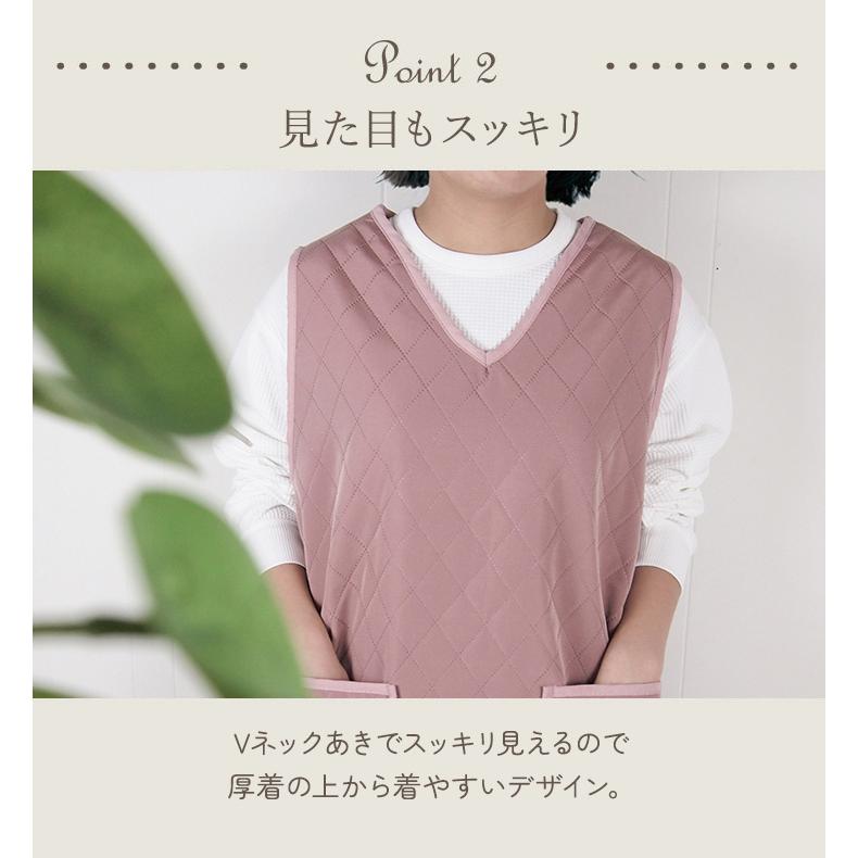 着る毛布 袖なし 冬用  ルームウェア   Calida(カリダ) エプロン　裏ボアダイヤキルト　25AW |  | 08