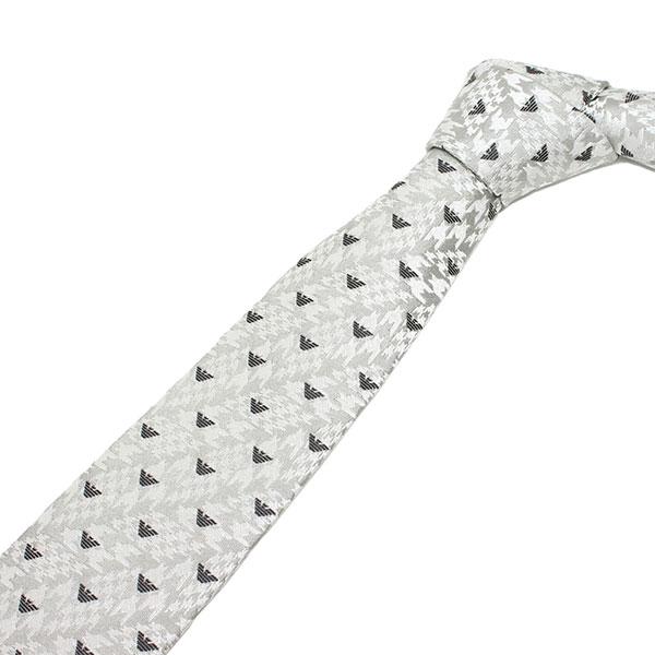 エンポリオアルマーニ EMPORIO ARMANI  ネクタイ necktie 千鳥ジャガード 小イーグル小紋【SILVER】 340075 1A603 00017/necktie｜drawers｜03