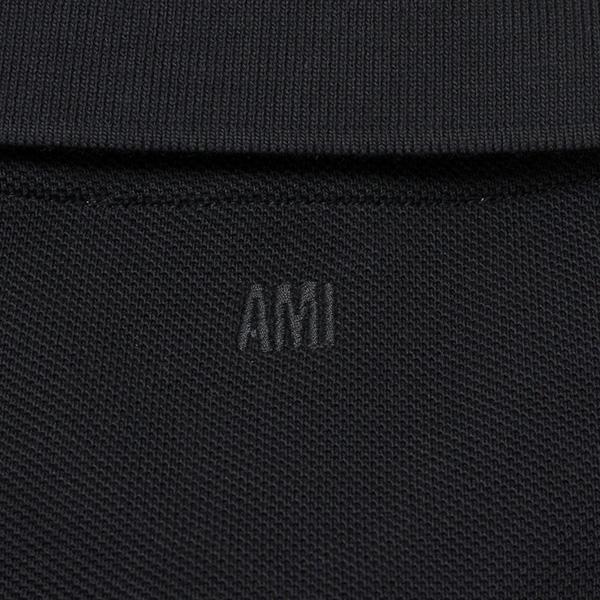 26SSモデル アミ アレクサンドル マテュッシ AMI Alexandre Mattiussi AMI DE COEUR 鹿の子ポロシャツ【001 BLACK】 BFUPL001.760 001/【2026SS】m-tops