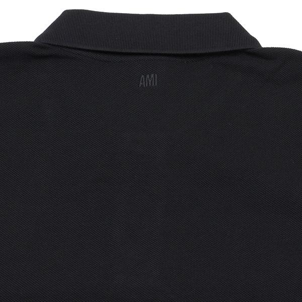 26SSモデル アミ アレクサンドル マテュッシ AMI Alexandre Mattiussi AMI DE COEUR 鹿の子ポロシャツ【001 BLACK】 BFUPL001.760 001/【2026SS】m-tops