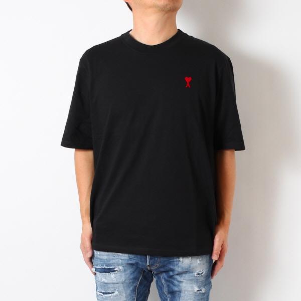 24SSモデル アミ アレクサンドル マテュッシ AMI Alexandre Mattiussi  メンズ ハートA刺しゅう Tシャツ【BLACK】 BFUTS005.726  001/【2024SS】m-tops｜drawers｜04