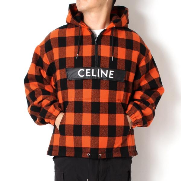 CELINE 24AWモデル セリーヌ ウールチェック ハーフジップ パ CELINE 24AWモデル セリーヌ ウールチェック ハーフジップ パ