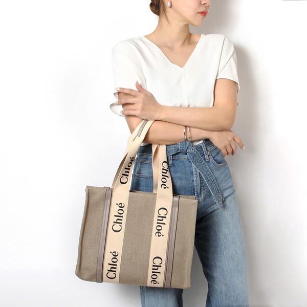 Chloe 24春夏新色 クロエ WOODY ミディアム トートバッグ【00O Chloe 24春夏新色 クロエ WOODY ミディアム トートバッグ【00O