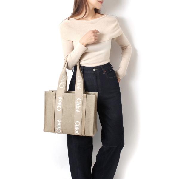 Chloe 25SS新色 クロエ WOODY ミディアム 刺しゅうロゴ トート Chloe 25SS新色 クロエ WOODY ミディアム 刺しゅうロゴ トート