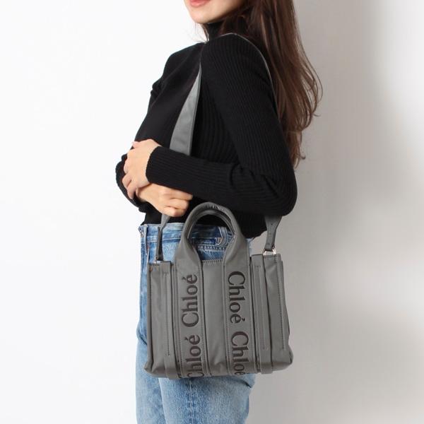 Chloe（クロエ） WOODY スモール トートバッグ【066 ELEPANT GREY