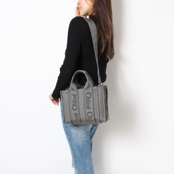 Chloe（クロエ） WOODY スモール トートバッグ【066 ELEPANT GREY