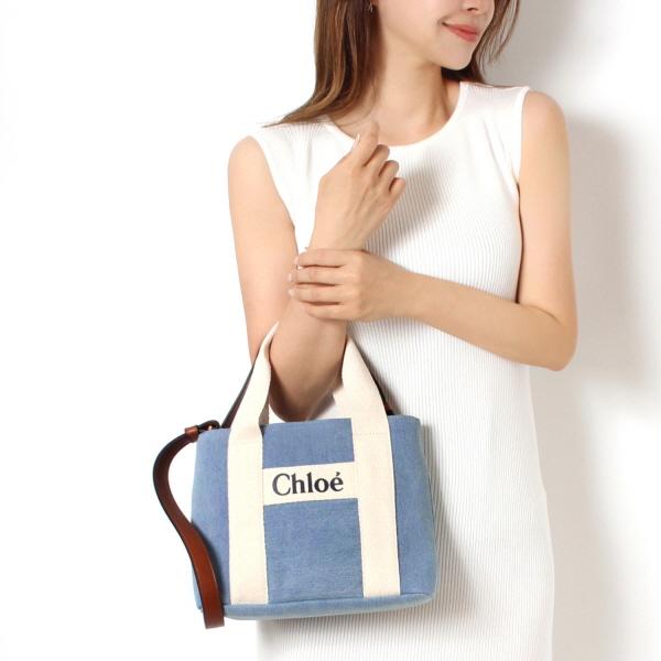 【美品✨】Chloé ♡ネイビー デニム ショルダーバッグ Chloe 24SSモデル クロエ コットンデニム ショルダーバッグ
