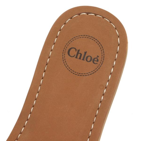 Chloé ロゴ入り ベージュ スライドサンダル Chloe 25SSモデル クロエ シグネチャーロゴ スライドサンダル