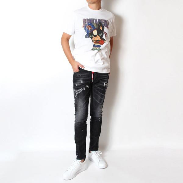 DSQUARED2 ディースクエアード バスケットチロプリント Tシャツ