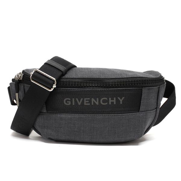 美品　ジバンシー　ブラックナイロンバッグ フロントポケット付き GIVENCHY - （未使用展示品）ジバンシー GIVENCHY ボディバッグ