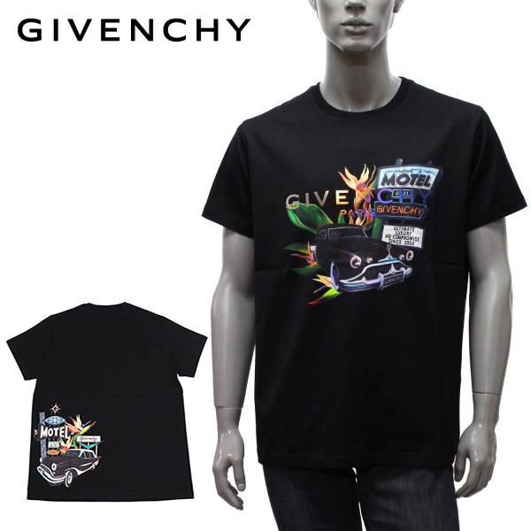 ジバンシィ GIVENCHY REGULAR FIT CARプリント Tシャツ BM710X3002 001/m-tops
