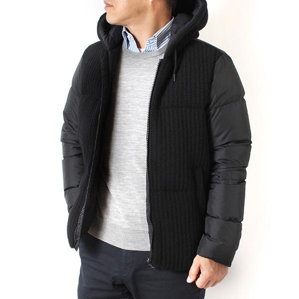 美品✨　Herno ブラック ニット切替ダウン　40 HERNO（ヘルノ） 24AWモデル メンズ ニット切替 ダウンジャケット