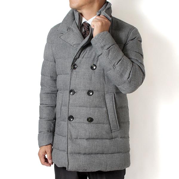 HERNO（ヘルノ） 25AWモデル メンズ ウールダウン ピーコート【メランジグレー】 PI001271U 33278 9406/【2025 ...