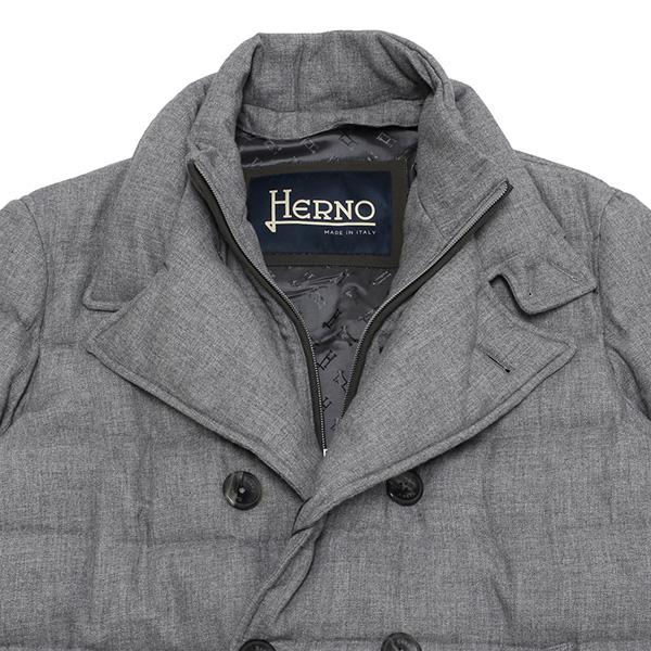 HERNO（ヘルノ） 25AWモデル メンズ ウールダウン ピーコート【メランジグレー】 PI001271U 33278 9406/【2025 ...