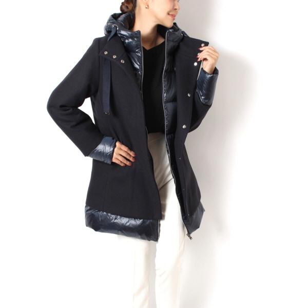 HERNO 24AWモデル ヘルノ レディース ウール切替 ダウンコート