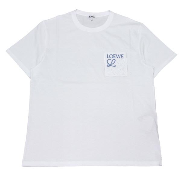 ロエベ LOEWE メンズ ANAGRAM POCKET T SHIRT アナグラム Tシャツ【WHITE】 H526Y22X99  2100/【2023-24AW】m-tops