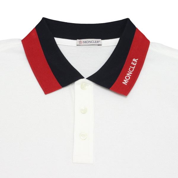 大人気 モンクレール ポロシャツ トリコロール Mサイズ 鹿子 ロゴワッペン　白 大人気 モンクレール ポロシャツ トリコロール Mサイズ 鹿子