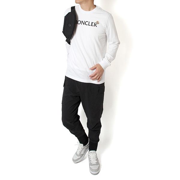 26SSモデル モンクレール MONCLER ベロアロゴ 長袖Tシャツ【ホワイト】 8D00009 89AYY 001/【2026SS】m-topsの画像