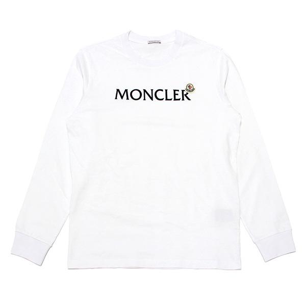 26SSモデル モンクレール MONCLER ベロアロゴ 長袖Tシャツ【ホワイト】 8D00009 89AYY 001/【2026SS】m-topsの画像