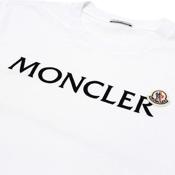 26SSモデル モンクレール MONCLER ベロアロゴ 長袖Tシャツ【ホワイト】 8D00009 89AYY 001/【2026SS】m-topsの画像