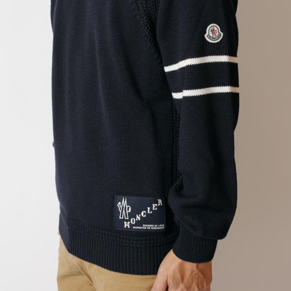 MONCLER（モンクレール） メンズ フェルトワッペン クルーネックニット