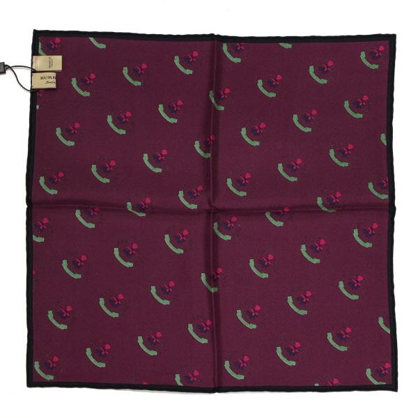 BURBERRY バーバリー 総柄 ポケットチーフ【BURGUNDY