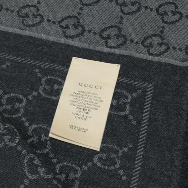 GUCCI（グッチ） GGパターン ウールマフラー スカーフ【GRAY】 133483