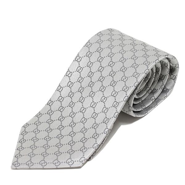 GUCCI（グッチ） GUCCI FEDRA ネクタイ Necktie【シルバー】 456520