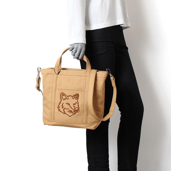 メゾンキツネ　トートバッグ　FOX HEAD SMALL TOTE キャメル メゾンキツネ トートバッグ FOX HEAD SMALL TOTE キャメル