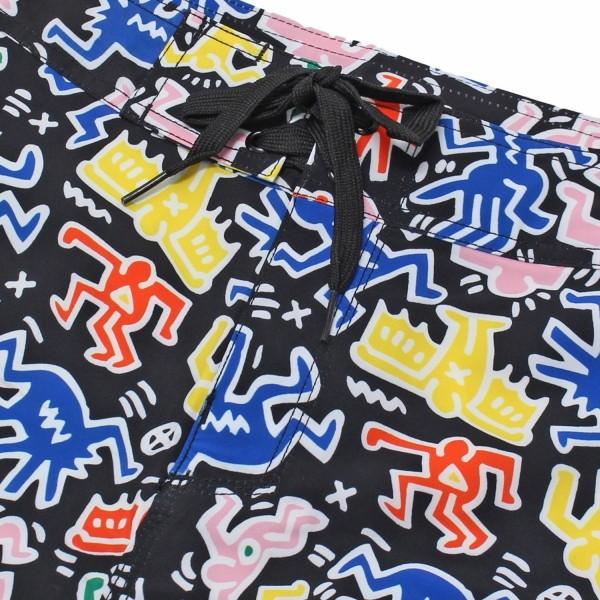 Keith Haring（キース ヘリング） 総柄 スイムウエア 水着【ブラック