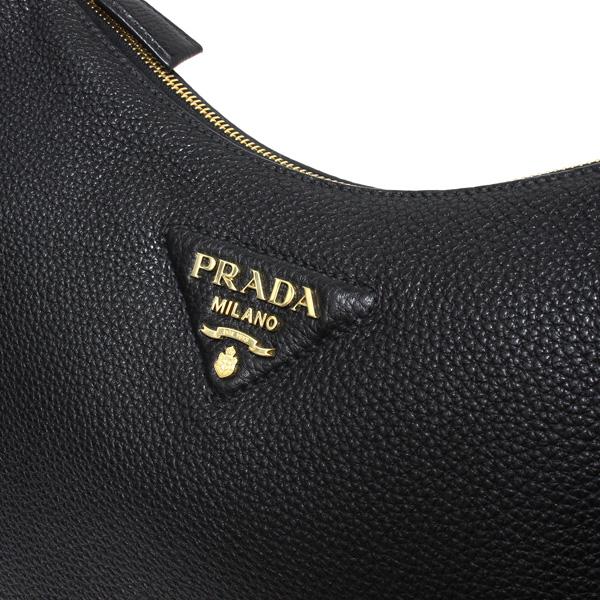 PRADA ブラック ショルダーバッグ PRADA（プラダ） ロゴ入りベルト ワンショルダーバッグ【NERO】 1BC178