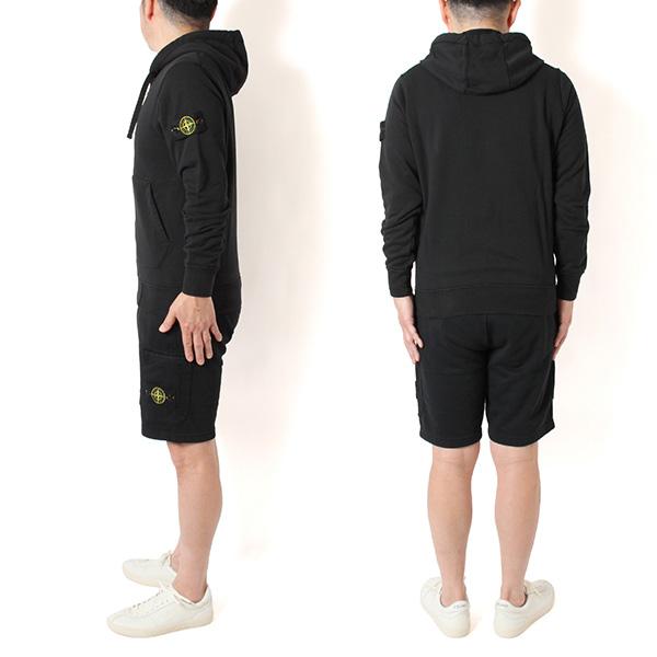 26SSモデル ストーンアイランド STONE ISLAND パーカー+ショートパンツ セットアップ 上下セット【V0029 BLACK】 L1S156100061+L1S156200011 S0051 V0029の画像