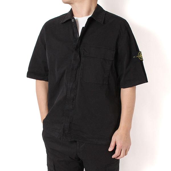 ✨大人気✨ ストーンアイランド ワッペンロゴ入り 半袖ポロシャツ ネイビー XL STONE ISLAND (ストーンアイランド) 胸ロゴ ライン 半袖 ポロシャツ