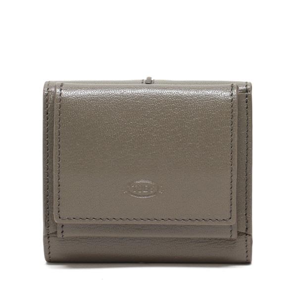 TOD'S（トッズ） 25SSモデル TOD'S Tタイムレス 三つ折り財布【グレー+
